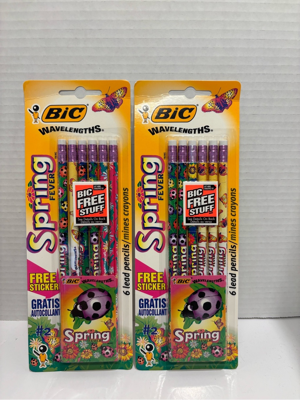 Vintage 1997 BIC Wavelengths Spring Fever Pencils 2 Sealed Packs 12 Total